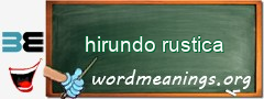 WordMeaning blackboard for hirundo rustica